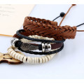 Pulseira de couro de traje retro shangjie oem pulseira de couro de couro para homens sublimação mensal pulseira personalizada